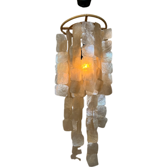 Capiz Hanglamp Schelpen Lamp Bamboe Frame Parelmoer 1