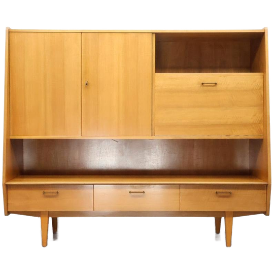 Vintage Wandmeubel | Noten | Messing 1