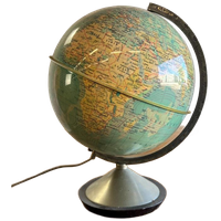 Vintage Globe / Aardbol Met Verlichting Gdp 1965