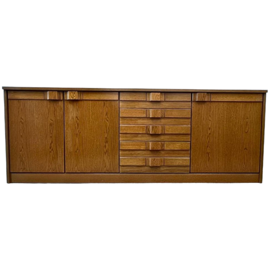 Vintage Houten Dressoir - Geometrisch - Brutalistisch '70 1