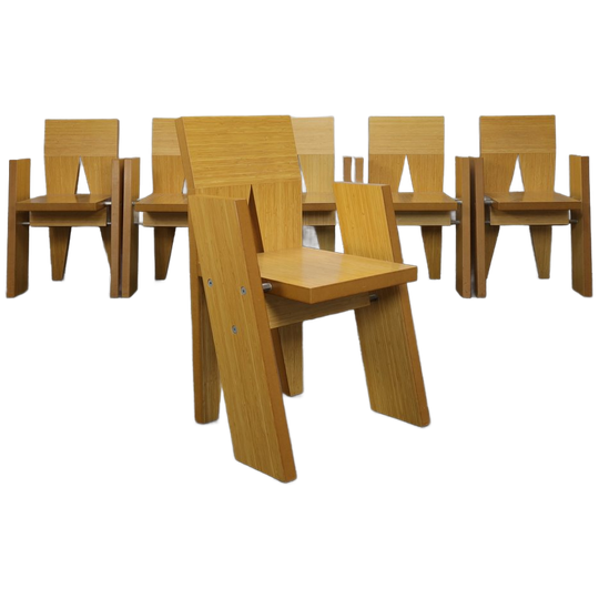 Architectural Bamboo Chairs By Kees Doornenbal, 1990s Set Of 6 1