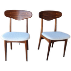 Set 2 Vintage Stoelen Nieuw Bekleed Teddy Deense Stoelen thumbnail 1