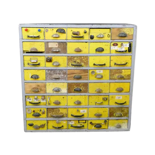 Vintage Industrial Chest Of Drawers With 40 Drawers 'Yellow'