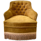 Vintage Eenzit / Zetel / Fauteuil Met Franjes thumbnail 1