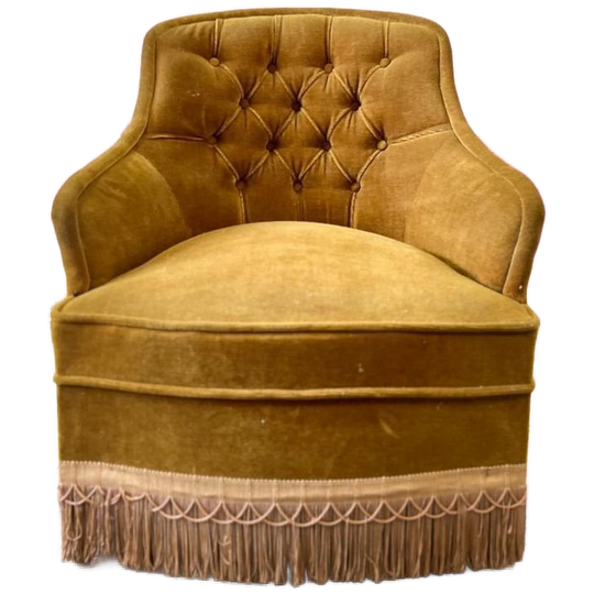 Vintage Eenzit / Zetel / Fauteuil Met Franjes 1
