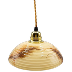 Vintage Hanglamp Gemarmerd Glas Ribbel thumbnail 1