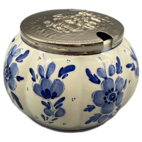 Vintage Delft's Confituur Pot Met Deksel