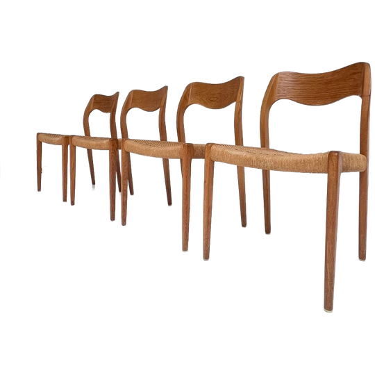 Set Van 4 Niels Otto Moller Stoelen, 1950's 1