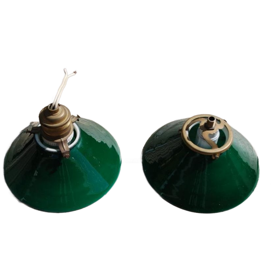 Antieke Groene Hanglampjes Glas 1