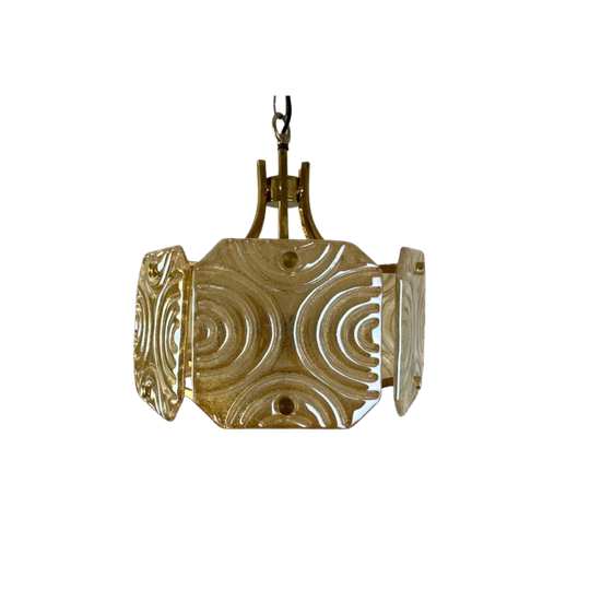 Vintage Luxe Hanglamp Kroonluchter Bewerkt Glas / Messing 1