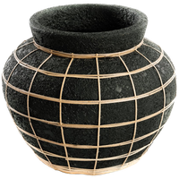 Bazar Bizar | De Belly Vaas - Zwart Naturel - L