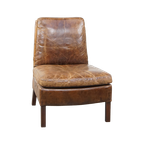 Karakteristieke En Zeer Comfortabele Rundleren Fauteuil/Lounge Chair Met Een Uniek Design thumbnail 1