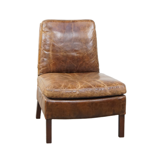 Karakteristieke En Zeer Comfortabele Rundleren Fauteuil/lounge Chair Met Een Uniek Design 1