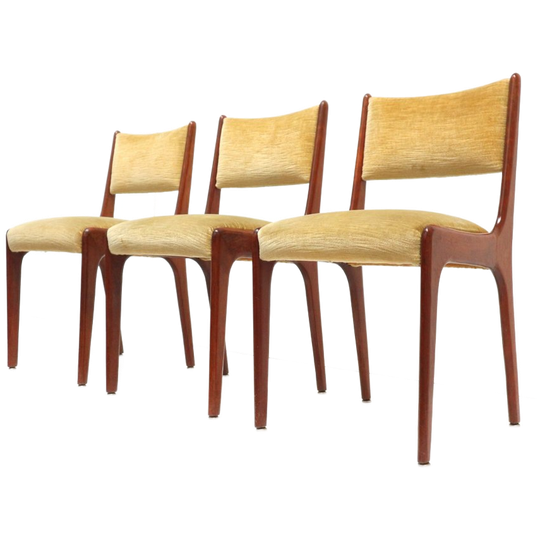 3x Vintage Stoel / Eetkamerstoel Met Mooi Houten Frame Gemaakt In De Jaren ’60 1