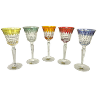 5 Gekleurde Kristallen Wijnglazen Kh Cristal