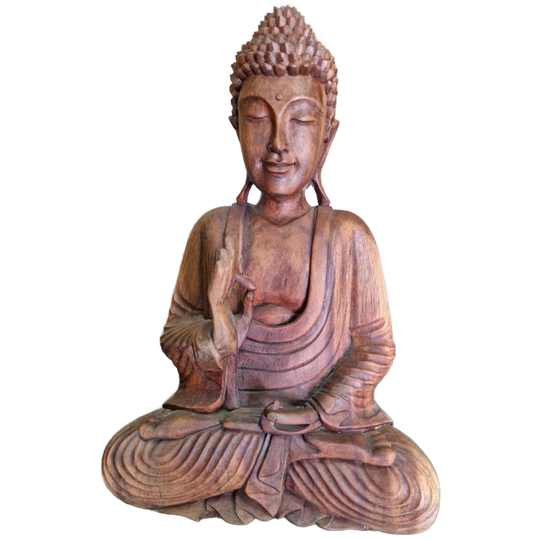 Massief Houten Boeddha 41 Cm 1