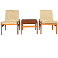 Deense Loungeset – Twee Fauteuils Met Tafeltje – Jaren 70