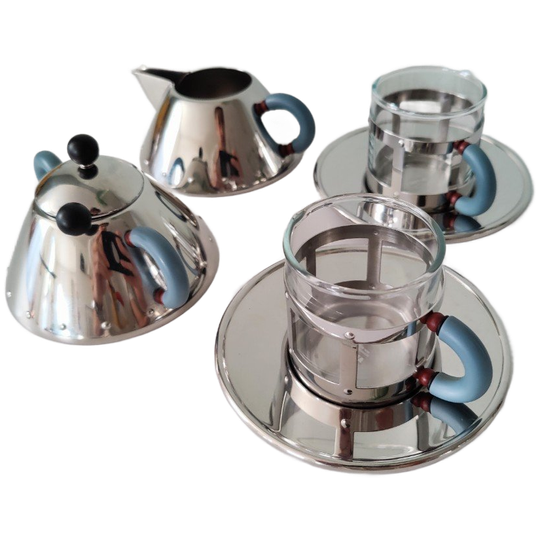 Alessi 2 Persoons Koffieservies Ontworpen Door Michael Graves, 80'S 1 1