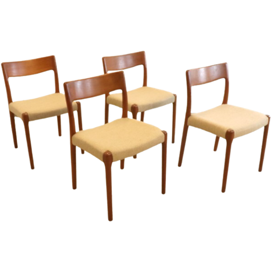 Set 4 Deense Vintage Eetkamerstoelen Stoelen 1