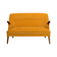 Geherstoffeerde Okergele Deense Design Sofa, 1960s