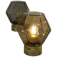 Vintage Plafondlamp, Wandlamp Glashütte Limburg - Rookglas