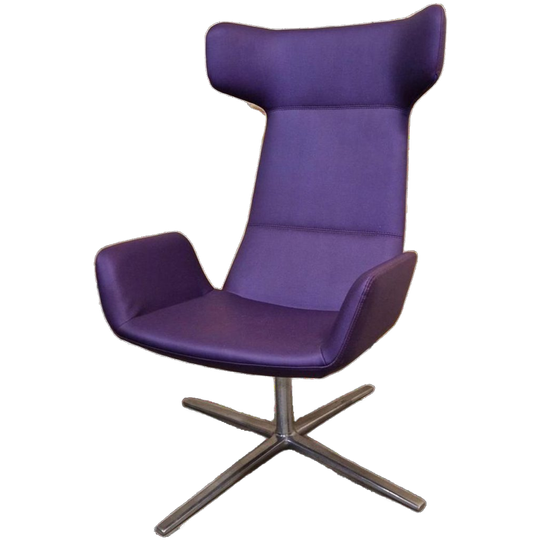 Stijlvolle Strakke Lexi Lounge Paarse Draaifauteuil 1