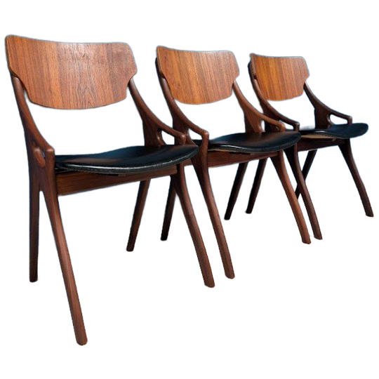 3x Vintage Stoelen, Deens Design, Jaren 60 1