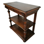 Landelijke Frans Eikenhouten Sidetable Wandtafel Met Lade thumbnail 1