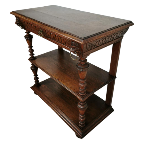 Landelijke Frans Eikenhouten Sidetable Wandtafel Met Lade