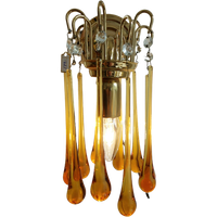Vintage Teardrop Wandlamp Lamp Wandlampje Amber
