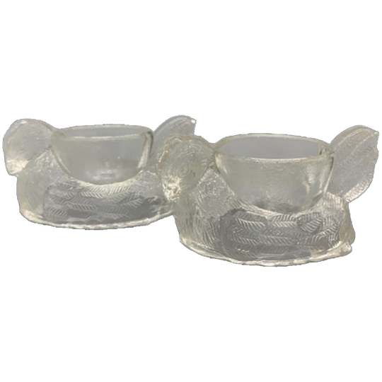 Set Vintage Persglas Eierdopjes Kip 2 Stuks 1