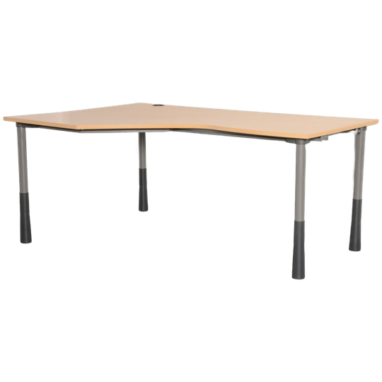 Kinnarps Bureau, Beuken Blad, 180 X 120 Cm, Hoogte Instelbaar Onderstel, Linkerhoek 1