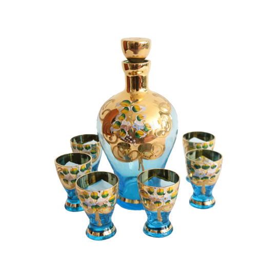 Vintage Egermann Czech Bohemian Liqueur Set, Jaren '60/'70 1