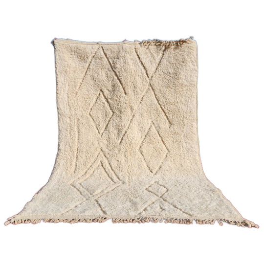 Beni Ouarain Tapijt 300 X 200 Cm – Ivoor Met Subtiel Reliëfpatroon – 100% Wol 1