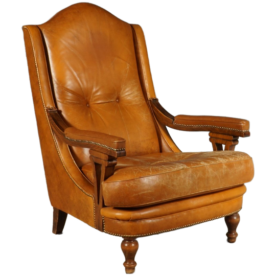Vintage Bruin Lederen Armfauteuil 1