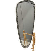 1960S Mirror With Black Docoration And Gold Color Edging
