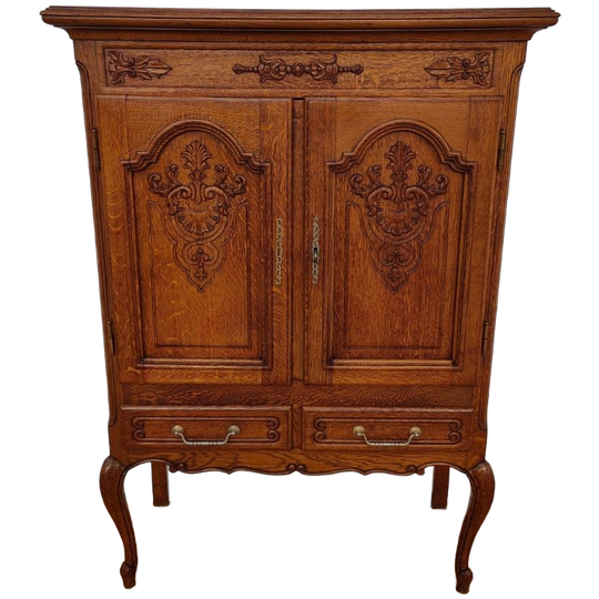 Vintage Queen Ann Buffetkast Ladekast, Drankenkast Barkast 1