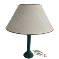 Vintage Tafellamp Kunststof Groene Voet Goudkleurige Topvitting