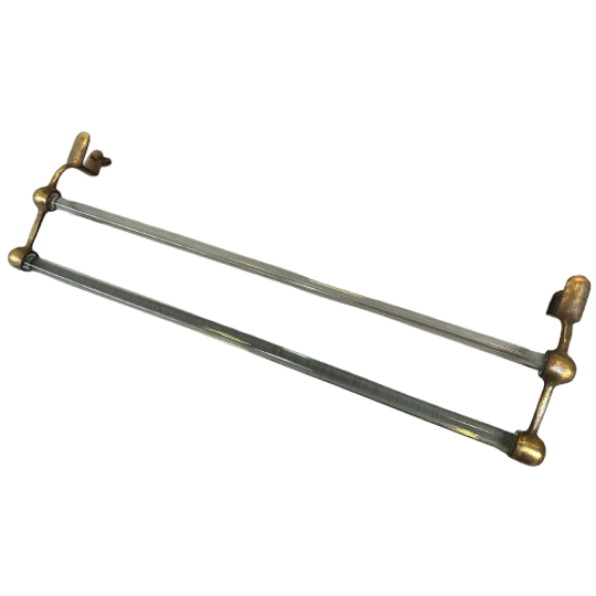 Art Deco Handdoek Houder – Glas En Koper 1