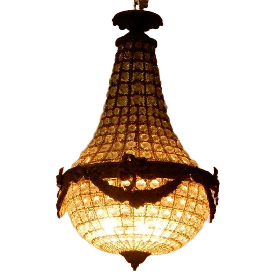 Vintage Kristal Glas Lamp Hanglamp Plafondlamp Kroonluchter 1