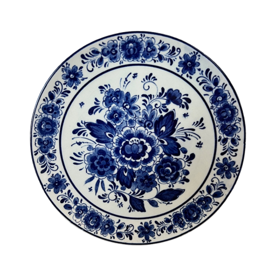 Delfts Blauw Porseleinen Wandbord 20 Cm Vintage 1