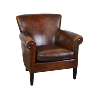 Stijlvolle Schapenleren Armchair/ Fauteuil Met Een Correct Voorkomen