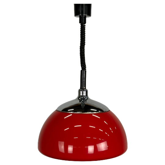 Rode Space Age Hanglamp Van Cosack Leuchten 1