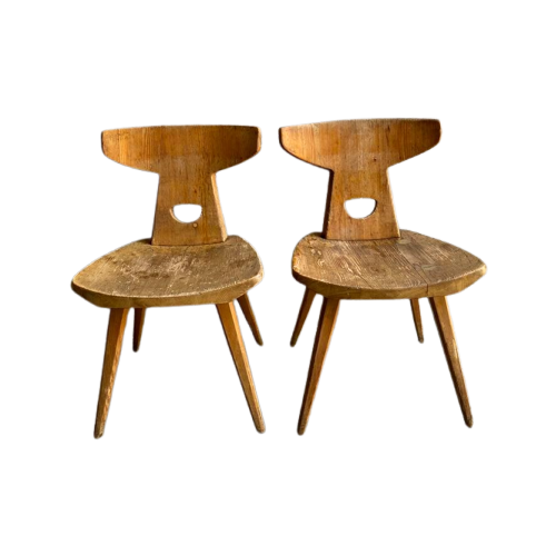 Scandinavisch Design Pine Houten Stoelen (2) Kielland-Brandt