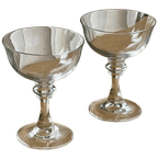 Set Of 5 Vintage French Crystal Champagne Glasses thumbnail 1