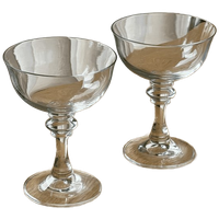 Set Of 5 Vintage French Crystal Champagne Glasses