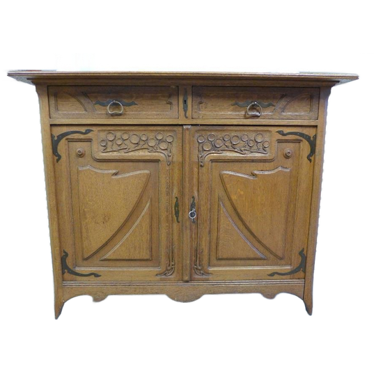 Mooie Eiken Art Nouveau Jugendstil Kast 1