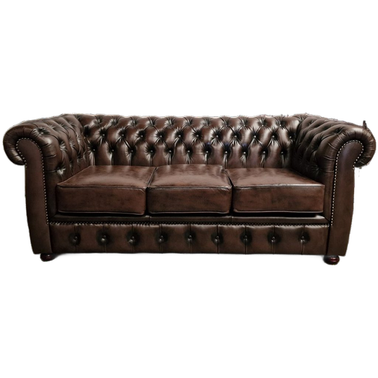 Chesterfield Cresswell 3-zits – Antiek Bruin | 100% Leder | Tijdloze Elegantie 1