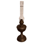 Antieke Koperen Olielamp, In Zeer Nette Staat. thumbnail 1