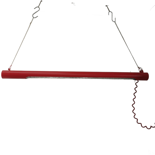 Brede/lange Massive Vintage Fluorescente Tubelamp Rood, Jaren 70/80 1
